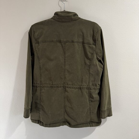 Vintage Y2K Lucky Brand Jacket Coat Womens L Military Army Green Utility Lyocell - Picture 8 of 10